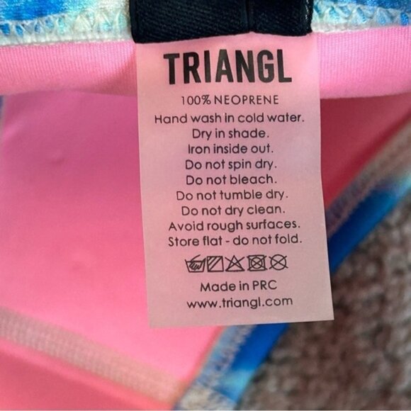 Triangl blue tie-dye neoprene bikini bottoms Sz S - Picture 6 of 9